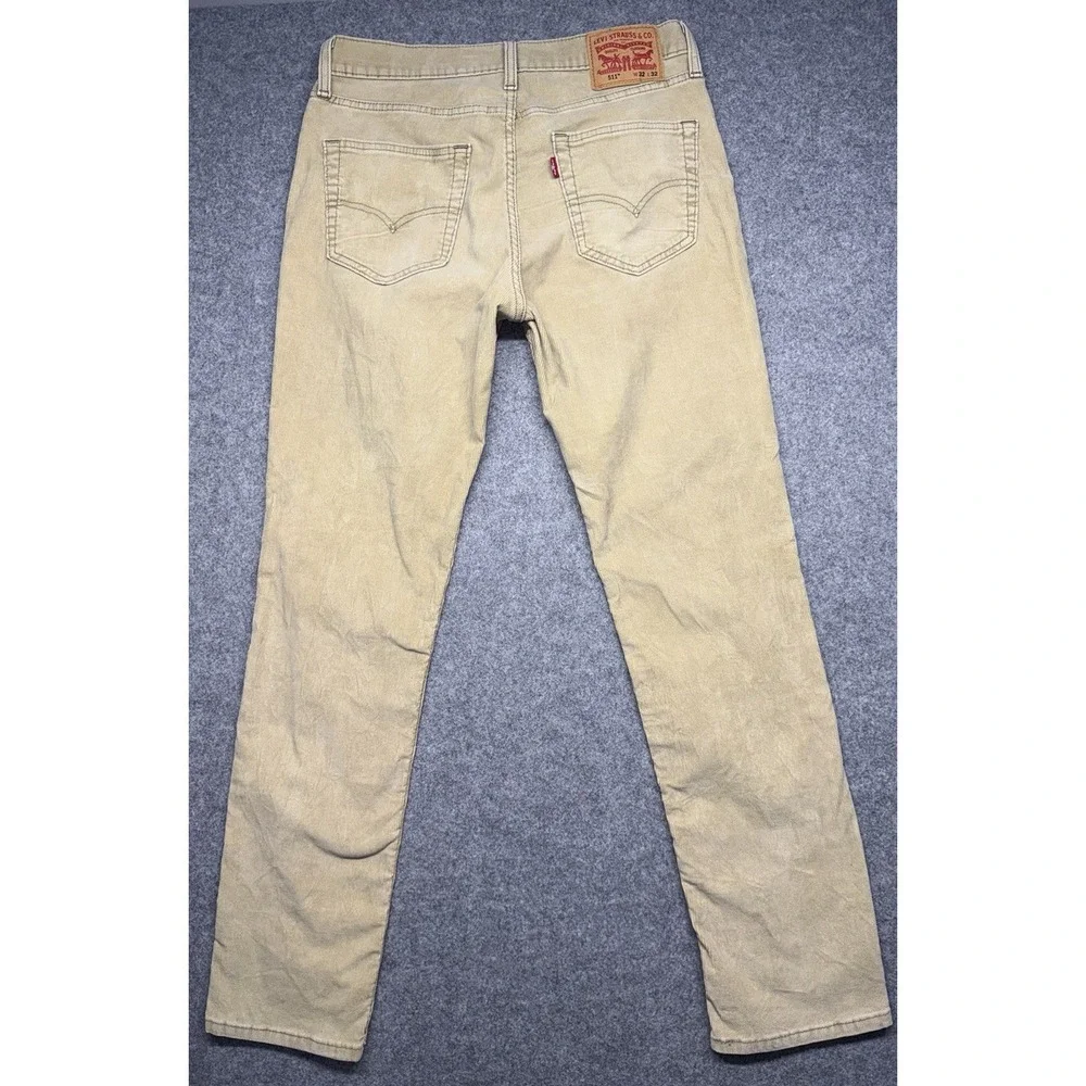 Levis 511 Corduroy Slim Fit Mens 32x32 Pants Khaki Tan 5 Pocket Casual Preppy